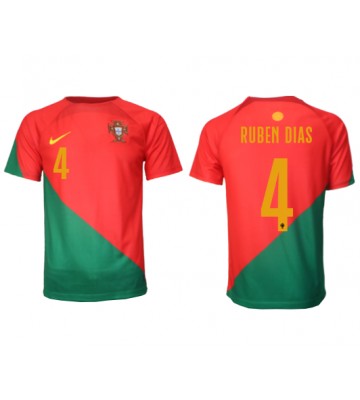 Portugal Ruben Dias #4 Hjemmedrakt VM 2022 Kortermet